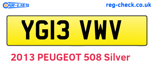 YG13VWV are the vehicle registration plates.