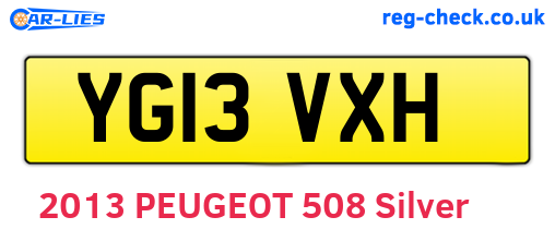 YG13VXH are the vehicle registration plates.