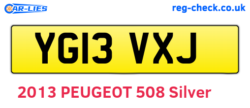 YG13VXJ are the vehicle registration plates.