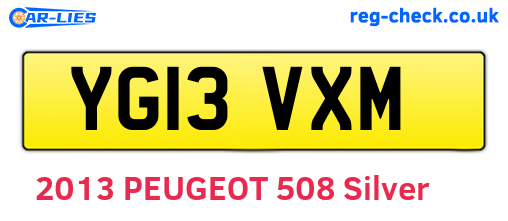 YG13VXM are the vehicle registration plates.