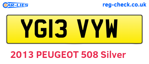 YG13VYW are the vehicle registration plates.