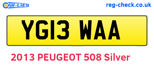 YG13WAA are the vehicle registration plates.