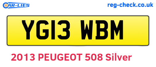 YG13WBM are the vehicle registration plates.