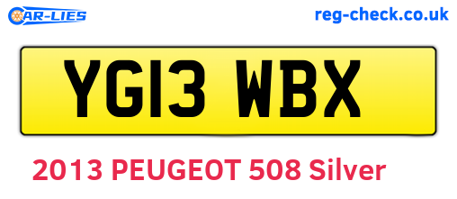 YG13WBX are the vehicle registration plates.