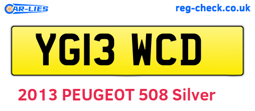 YG13WCD are the vehicle registration plates.
