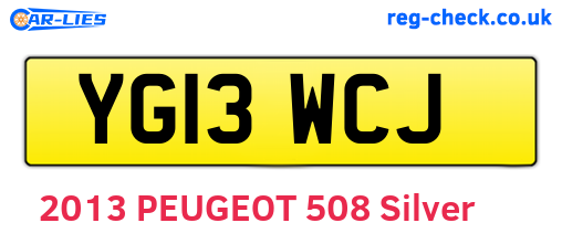 YG13WCJ are the vehicle registration plates.