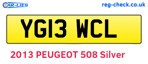 YG13WCL are the vehicle registration plates.