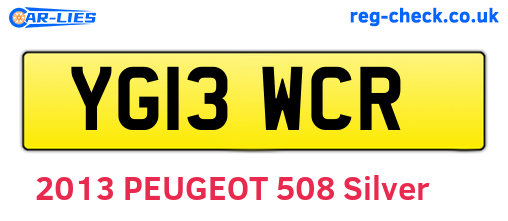 YG13WCR are the vehicle registration plates.