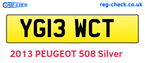 YG13WCT are the vehicle registration plates.