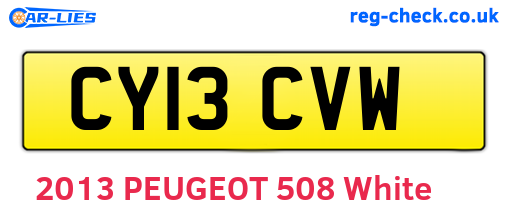 CY13CVW are the vehicle registration plates.