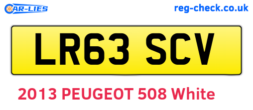 LR63SCV are the vehicle registration plates.