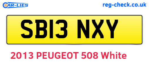 SB13NXY are the vehicle registration plates.
