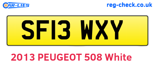 SF13WXY are the vehicle registration plates.
