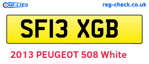 SF13XGB are the vehicle registration plates.