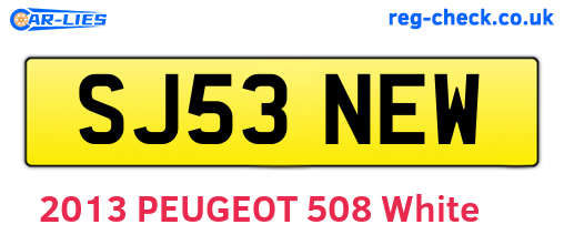 SJ53NEW are the vehicle registration plates.