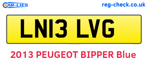 LN13LVG are the vehicle registration plates.