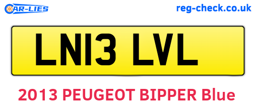 LN13LVL are the vehicle registration plates.