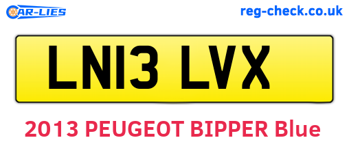 LN13LVX are the vehicle registration plates.