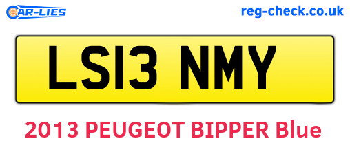 LS13NMY are the vehicle registration plates.
