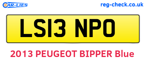 LS13NPO are the vehicle registration plates.