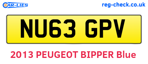 NU63GPV are the vehicle registration plates.
