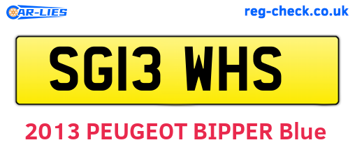 SG13WHS are the vehicle registration plates.
