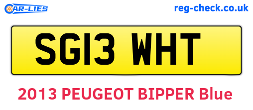 SG13WHT are the vehicle registration plates.