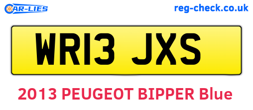 WR13JXS are the vehicle registration plates.