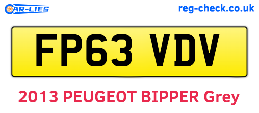 FP63VDV are the vehicle registration plates.