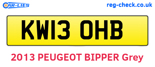 KW13OHB are the vehicle registration plates.