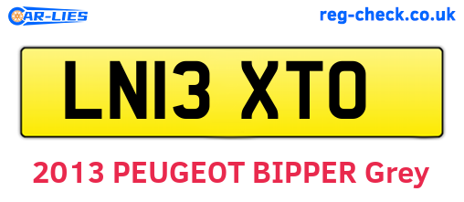 LN13XTO are the vehicle registration plates.