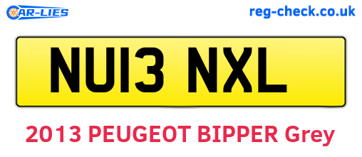 NU13NXL are the vehicle registration plates.