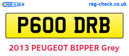 P600DRB are the vehicle registration plates.