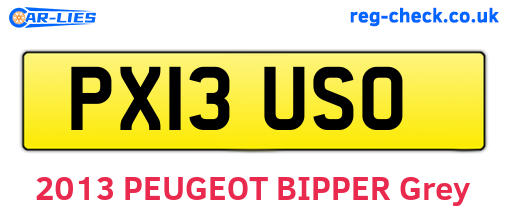 PX13USO are the vehicle registration plates.