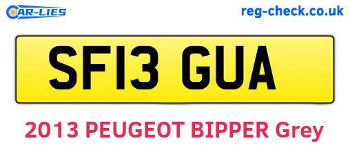 SF13GUA are the vehicle registration plates.