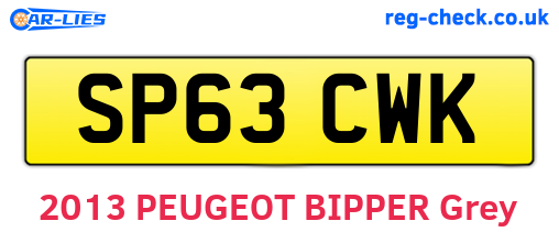 SP63CWK are the vehicle registration plates.
