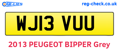 WJ13VUU are the vehicle registration plates.