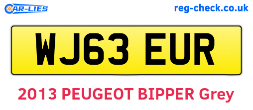 WJ63EUR are the vehicle registration plates.