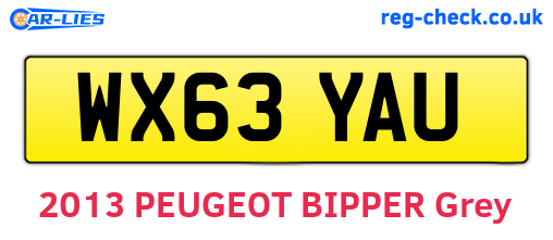WX63YAU are the vehicle registration plates.