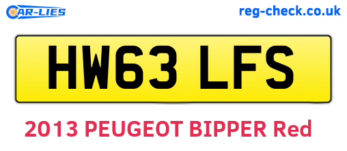 HW63LFS are the vehicle registration plates.