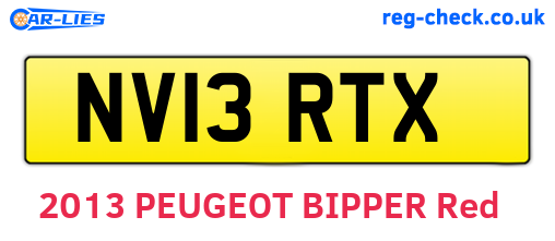 NV13RTX are the vehicle registration plates.