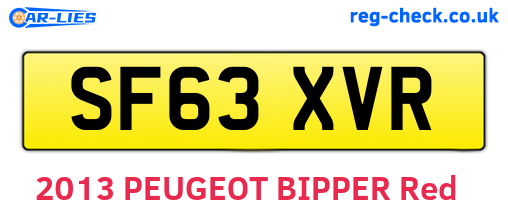 SF63XVR are the vehicle registration plates.