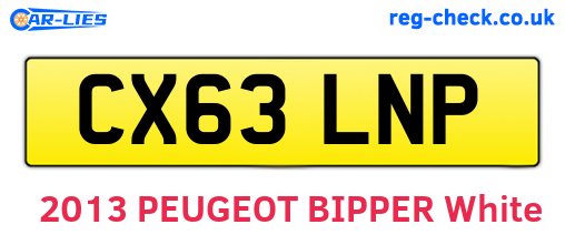 CX63LNP are the vehicle registration plates.