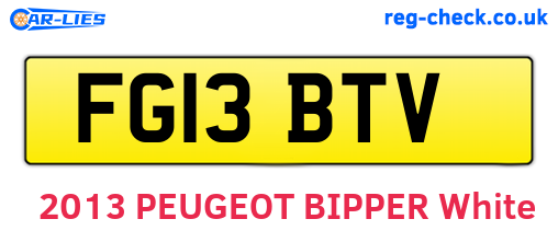 FG13BTV are the vehicle registration plates.