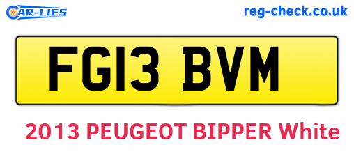 FG13BVM are the vehicle registration plates.