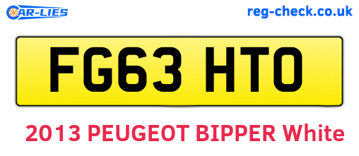 FG63HTO are the vehicle registration plates.
