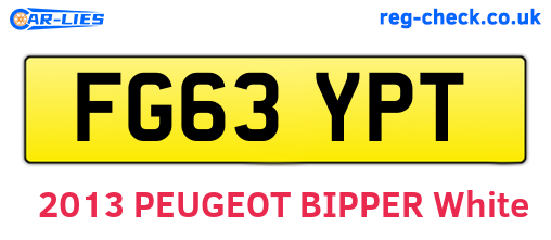 FG63YPT are the vehicle registration plates.