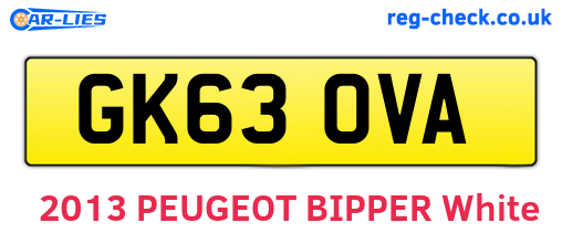 GK63OVA are the vehicle registration plates.