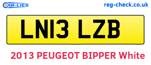 LN13LZB are the vehicle registration plates.