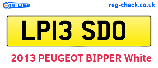 LP13SDO are the vehicle registration plates.